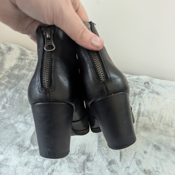 Korks by Kork-Ease Black Leather Western Block Heel Booties - Picture 10 of 15